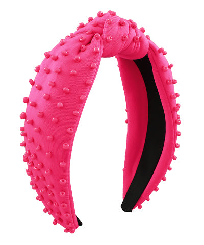 Beaded Deco Knot Head Piece (Hot Pink)