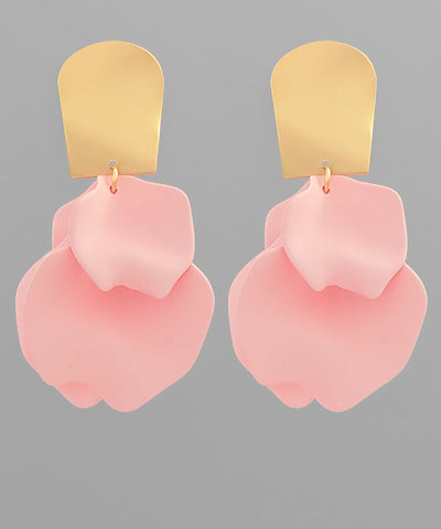 Pink Petal Statement Earrings